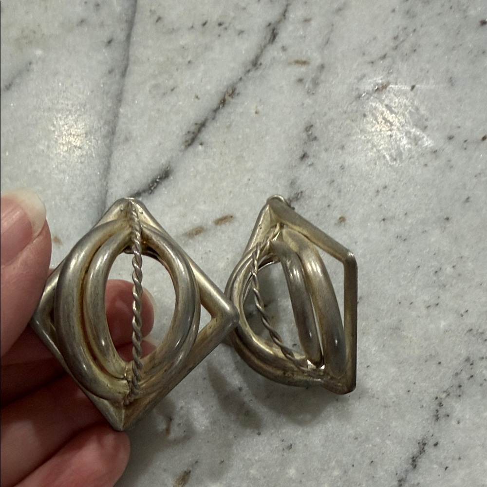 Elegant Silver Geometric Earrings